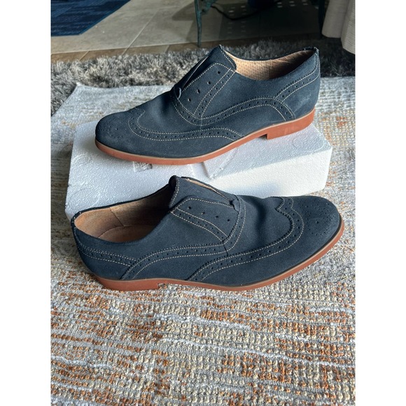 Mens FLORSHEIM Suede Wingtip Shoes Blue Sz 12D - Picture 2 of 12